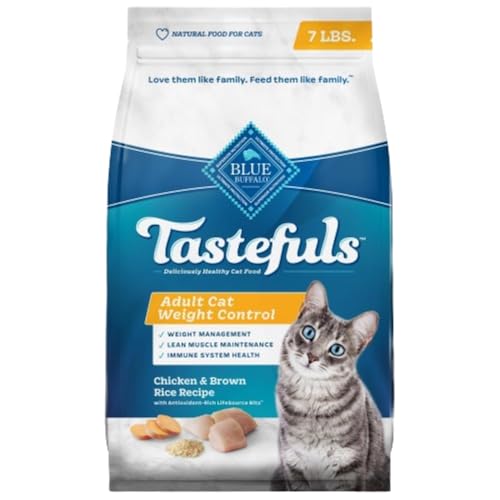 Blue Buffalo Tastefuls Natural Food for Adult Cats, Weight Control, 7-lb. Bag
