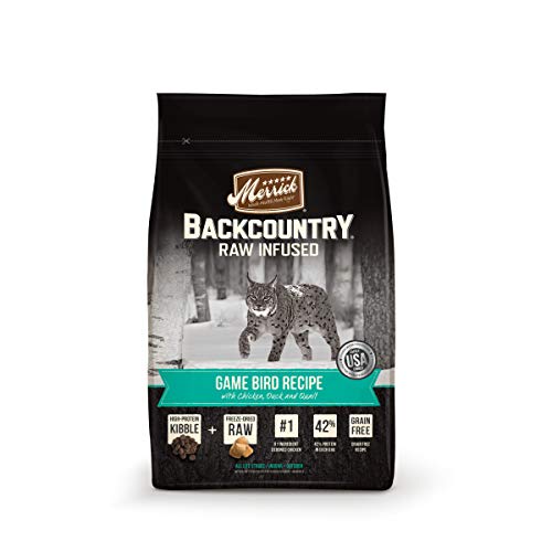 Merrick Backcountry Grain Free Dry Cat Food Raw Infused Game Bird Recipe - 10 lb Bag