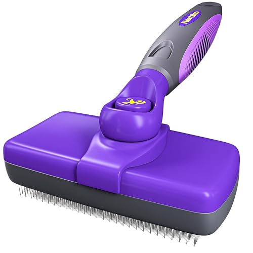 Hertzko Self Cleaning Slicker Brush for Dogs and Cats - Pet Hair Brush for Shedding Long and Short Hair - Easy Clean...