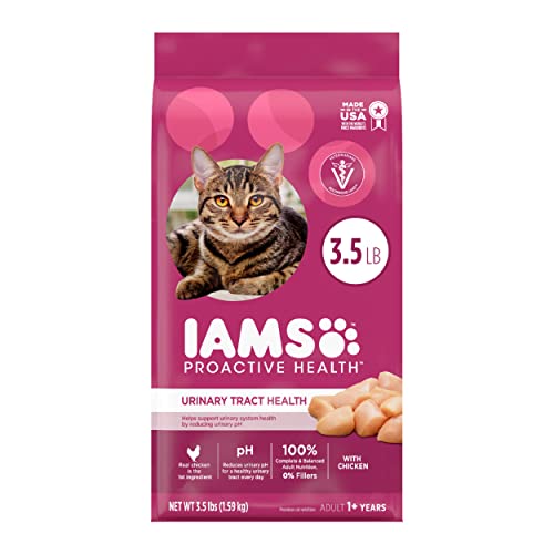 IAMS PROACTIVE HEALTH Adult Urinary Tract Healthy Dry Cat Food with Chicken Cat Kibble, 3.5 lb. Bag