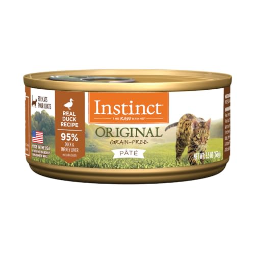 Instinct Original Pate Wet Cat Food, Grain Free Recipe - Real Duck, 5.5 oz. Cans (Pack of 12)