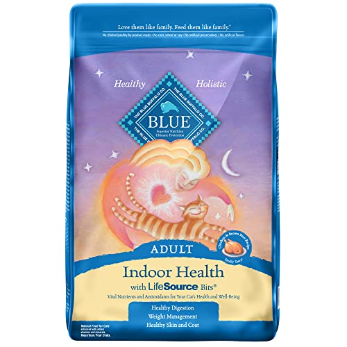 Blue Buffalo Indoor Health Natural Adult Dry Cat Food, Chicken & Brown Rice 15-Lb